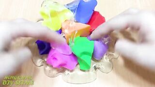 Slime Coloring with Clay ! Mixing Clay into Clear Slime ! Satisfying Slime Videos ASMR #1008