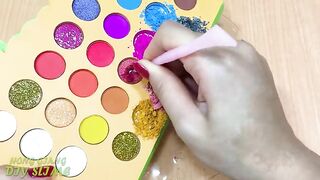 Slime Coloring with Glitter ! Mixing Makeup Glitter Eyeshadow into Clear Slime! Satisfying ASMR #999