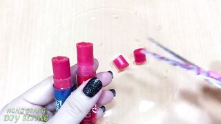 Slime Coloring with Nail Polish ! Mixing Makeup into Clear Slime ! Satisfying Slime Video ASMR #982