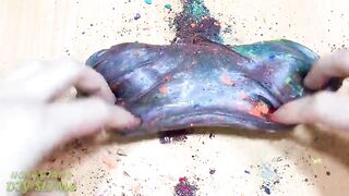 Slime Coloring with Glitter ! Mixing Makeup Glitter Eyeshadow into Clear Slime! Satisfying ASMR #980