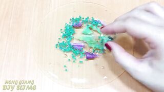 Slime Coloring with Glitter ! Mixing Makeup and Glitter into Clear Slime! Satisfying Slime ASMR #979