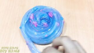 Slime Coloring with Glitter ! Mixing Makeup and Glitter into Clear Slime! Satisfying Slime ASMR #974