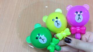 Slime Coloring with Clay ! Mixing Clay into Clear Slime ! Satisfying Slime Video ASMR #973