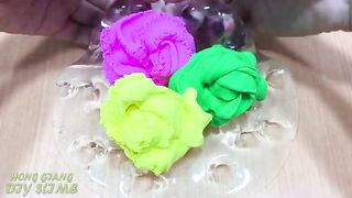 Slime Coloring with Clay ! Mixing Clay into Clear Slime ! Satisfying Slime Video ASMR #973