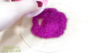 Slime Coloring with Glitter ! Mixing Glitter into Clear Slime ! Satisfying Slime Video ASMR #958