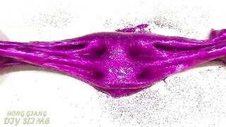 Slime Coloring with Glitter ! Mixing Glitter into Clear Slime ! Satisfying Slime Video ASMR #958