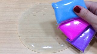 Slime Coloring with Clay ! Mixing Clay into Clear Slime ! Satisfying Slime Video ASMR #956