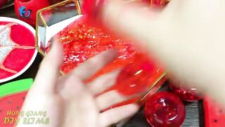 RED UNICORN Slime | Mixing Random Things into GLOSSY Slime | Satisfying Slime, ASMR Slime #888