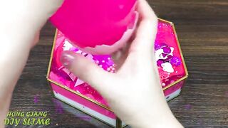 PINK RABBIT Slime | Mixing Random Things into GLOSSY Slime | Satisfying Slime, ASMR Slime #873