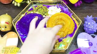 GOLD vs PURPLE | Mixing Random Things into CLEAR Slime | Satisfying Slime, ASMR Slime #864