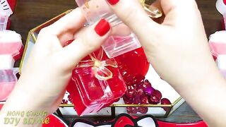 RED HELLO KITTY Slime | Mixing Random Things into GLOSSY Slime | Satisfying Slime, ASMR Slime #857