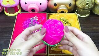 PINK vs GOLD | Mixing Random Things into STORE BOUGHT Slime | Satisfying Slime, ASMR Slime #846