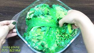 GREEN Slime | Mixing Random Things into Store Bought Slime | Satisfying Slime, ASMR Slime #836