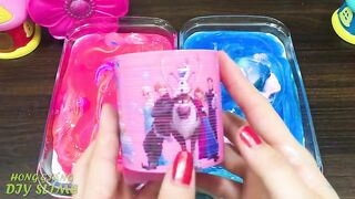 FROZEN BLUE vs PINK | Mixing Makeup anh Glitter into GLOSSY Slime |Satisfying Slime, ASMR Slime #832