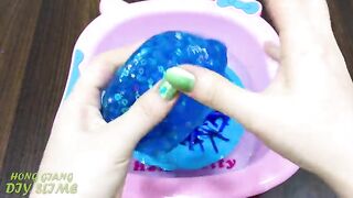 BLUE HELLO KITTY Slime | Mixing Random Things into CLEAR Slime | Satisfying Slime, ASMR Slime #829