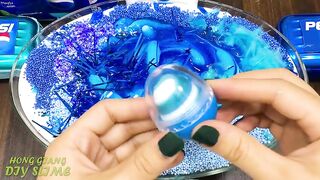 BLUE PEPSI Slime | Mixing Random Things into GLOSSY Slime | Satisfying Slime, ASMR Slime #824
