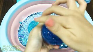 BLUE Slime | Mixing Random Things into CLEAR Slime | Satisfying Slime, ASMR Slime #818