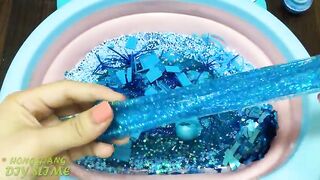 BLUE Slime | Mixing Random Things into CLEAR Slime | Satisfying Slime, ASMR Slime #818