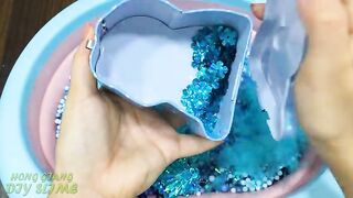BLUE Slime | Mixing Random Things into CLEAR Slime | Satisfying Slime, ASMR Slime #818