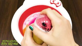 GOLD vs PINK HELLO KITTY !! Mixing GLOSSY Slime with Many Things | Satisfying Slime, ASMR Slime #812