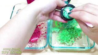 ICE CREAM RED and GREEN | Mixing Makeup Eyeshadow into Clear Slime | Relaxing Slime Videos #802