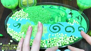 GREEN AVOCADO Mixing Makeup, Glitter and Floam into Store Bought Slime  Relaxing Slime Videos #793