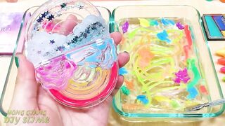 PINK vs RAINBOW | Mixing Makeup Eyeshadow into Clear Slime | Relaxing Slime Videos #781