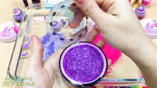 UNICORN PINK vs PURPLE | Mixing Makeup Eyeshadow into Clear Slime | Relaxing Slime Videos #770
