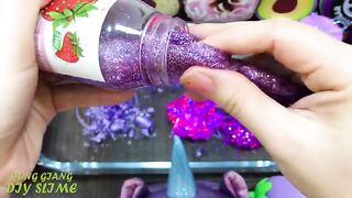 PURPLE Slime | Mixing Random Things into CLEAR Slime | Relaxing Slime Videos #765