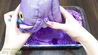 PURPLE Slime | Mixing Random Things into CLEAR Slime | Relaxing Slime Videos #765