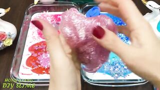 Series FLAMINGO PINK vs BLUE ! Mixing Random Things into GLOSSY Slime | Satisfying Slime Video #759