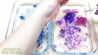 BLUE vs PURPLE | Mixing Makeup Eyeshadow into Clear Slime | Satisfying Slime Videos #736