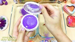 Purple vs Orange | Mixing Make up Eyeshadow into Clear Slime | Satisfying Slime Videos #727