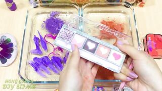 Purple vs Orange | Mixing Make up Eyeshadow into Clear Slime | Satisfying Slime Videos #727