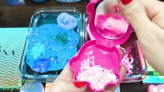PINK VS BLUE ! Mixing Random Things into CLEAR Slime! Slime Smoothie | Satisfying Slime Videos #727