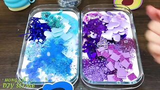 Purple vs Blue! Mixing Random Things into GLOSSY Slime | Slime Smoothie  Satisfying Slime Video #725