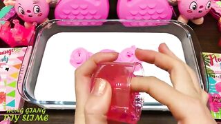Series PINK PEACOCK Slime ! Mixing Random Things into GLOSSY Slime | Satisfying Slime Video #718