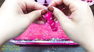 Series PINK HELLO KITTY Slime! Mixing Random Things into CLEAR Slime! Satisfying Slime Videos #668