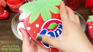 Series RED FANTA Slime | Mixing Random Things into GLOSSY Slime | Satisfying Slime Videos #647