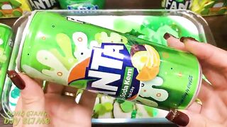 Series GREEN FANTA Slime ! Mixing Random Things into GLOSSY Slime | Satisfying Slime Videos #642