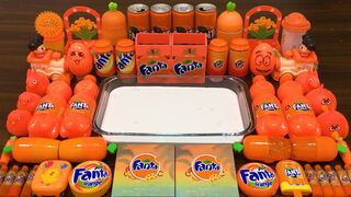 Series ORANGE FANTA Slime ! Mixing Random Things into GLOSSY Slime | Satisfying Slime Videos #639