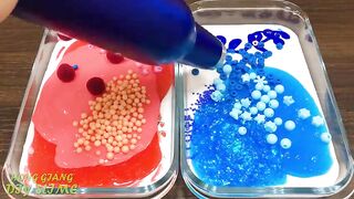 Series RED COCA COLA vs BLUE PEPSI Slime ! Mixing Random Things into GLOSSY Slime | Satisfying #636