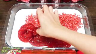 Series RED COCA COLA Slime | Mixing Random Things into GLOSSY Slime | Satisfying Slime Videos #635