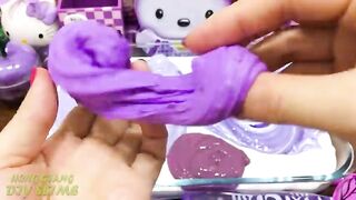 Series PURPLE HELLO KITTY Slime! Mixing Random Things into GLOSSY Slime! Satisfying Slime Video #633