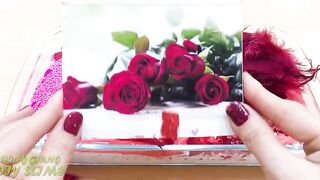 Series RED ROSE Slime ! Mixing Random Things into GLOSSY Slime | Satisfying Slime Videos #632