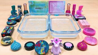 Pink vs Teal ! Mixing Makeup Eyeshadow into Clear Slime | Satisfying Slime Videos #624