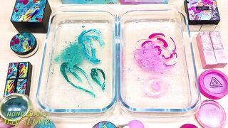 Pink vs Teal ! Mixing Makeup Eyeshadow into Clear Slime | Satisfying Slime Videos #624