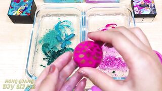 Pink vs Teal ! Mixing Makeup Eyeshadow into Clear Slime | Satisfying Slime Videos #624