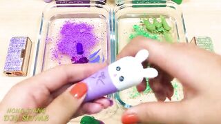 Green vs Purple ! Mixing Makeup Eyeshadow into Clear Slime | Satisfying Slime Videos #618