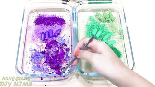 Green vs Purple ! Mixing Makeup Eyeshadow into Clear Slime | Satisfying Slime Videos #618